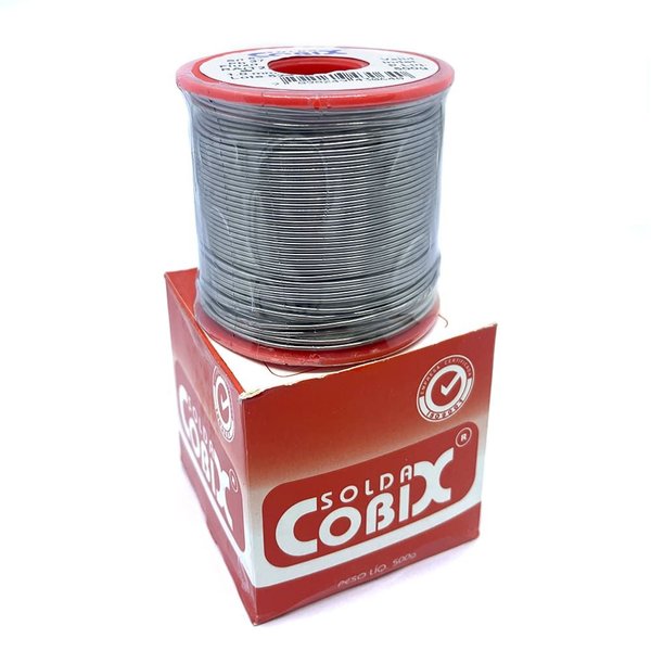 Estanho / Solda Cobix, carretel Laranja 500g - Fio 1mm - 63x37