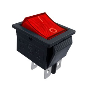 Chave Gangorra KCD1-102 Vermelha | 3T 6A/10A 250V