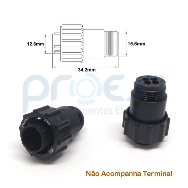 Arinco-houseです Conector Reverso Amp/Tyco Macho 206429-1 - 4 Vias - para Cabo