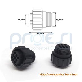 Conector AMP/TYCO 16 Vias Fêmea REF. 206036-1
