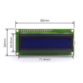 Linne Display LCD 1602A | Luz de Fundo Azul | 16 colunas x 2 linhas