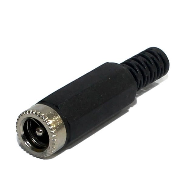 Plug J4 Fêmea 2,1x5,5mm com Rabicho - Vermelho