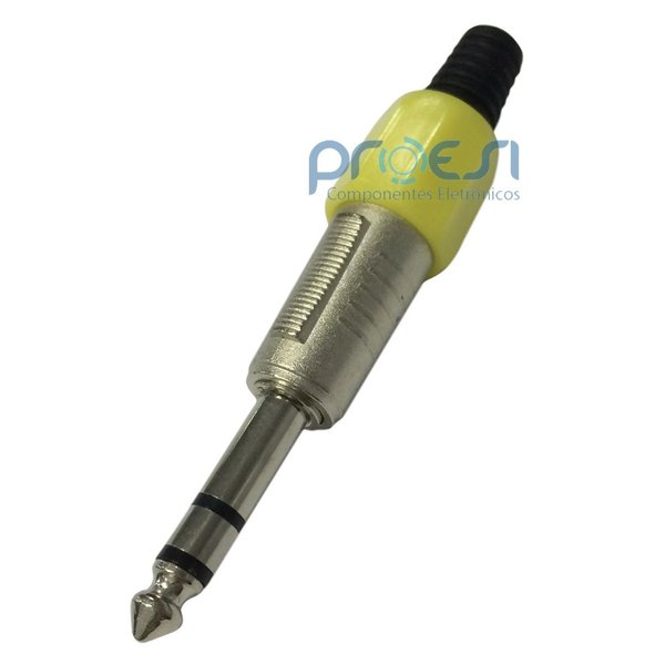 Plug P10 Metálico Stereo, Amarelo