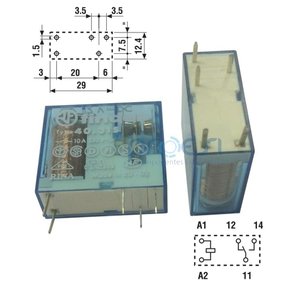 Finder 345170120010 - Relé Circuito Stampato 1RT 6 A 12 Vdc Agni, Spessore 3,5 Mm - Foto 10