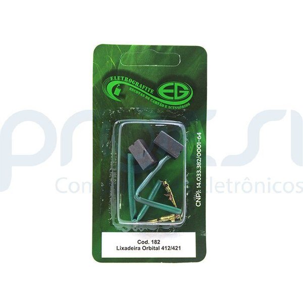 Escova de Carvão 182, Medidas: 13,8X7X6mm | Kit com 2 peças