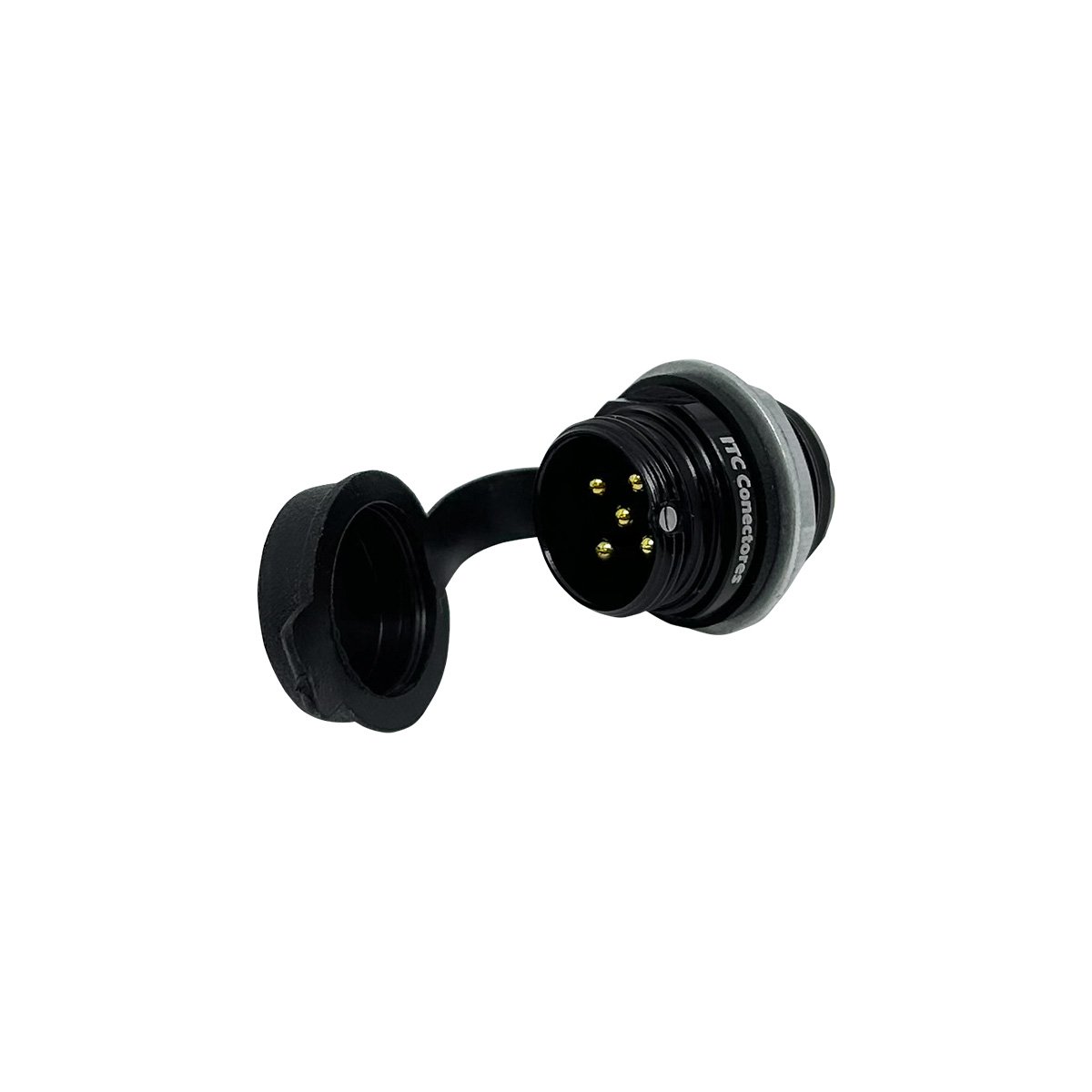 Socket Ip60 Conector Circular ITC M16 5 Vias Macho 10A Base Redonda IP60