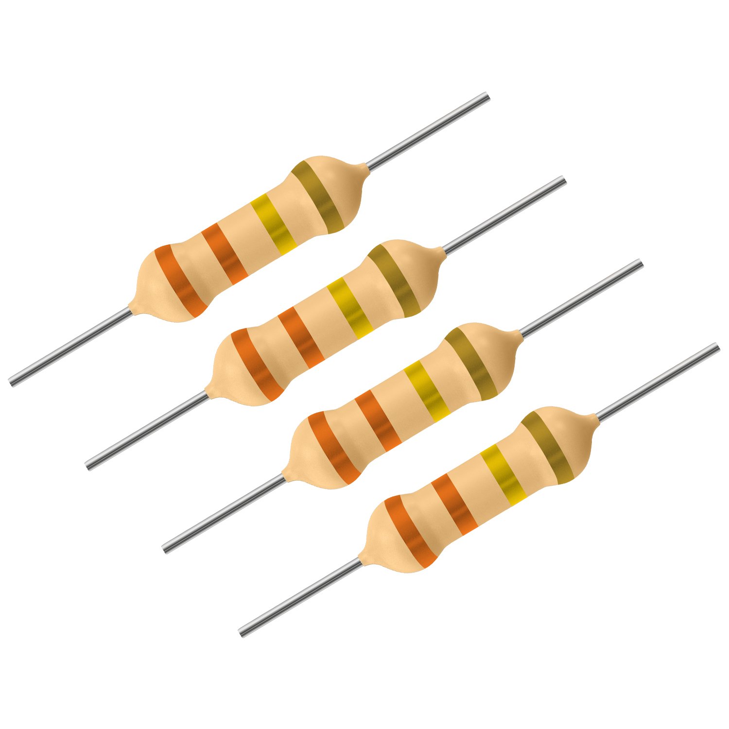 Resistor 330K Ohms com Potência 1/4W e Precisão de 5%