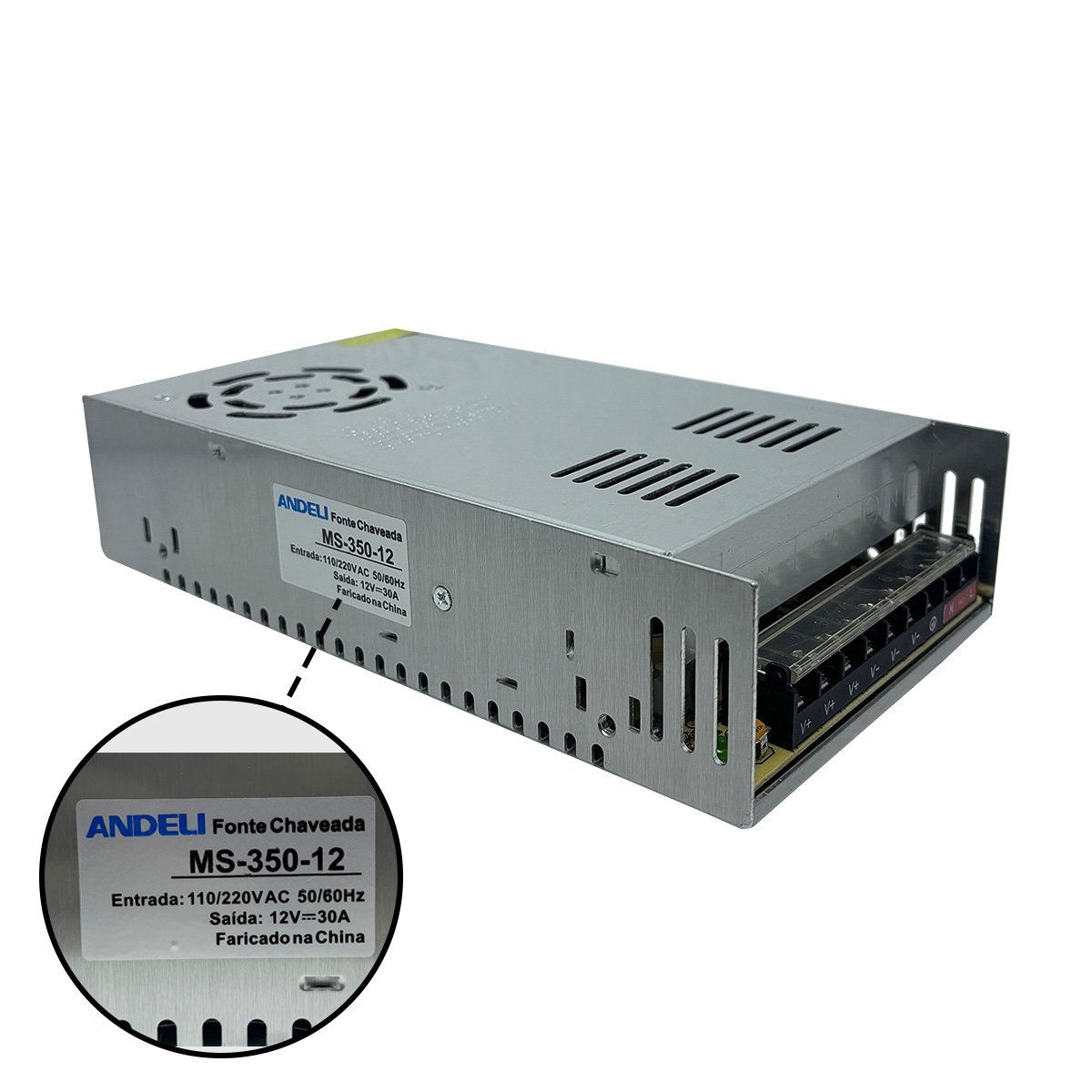Fonte Chaveada Colmeia (+12V 29,1A 350W) MS-350-12 Andeli