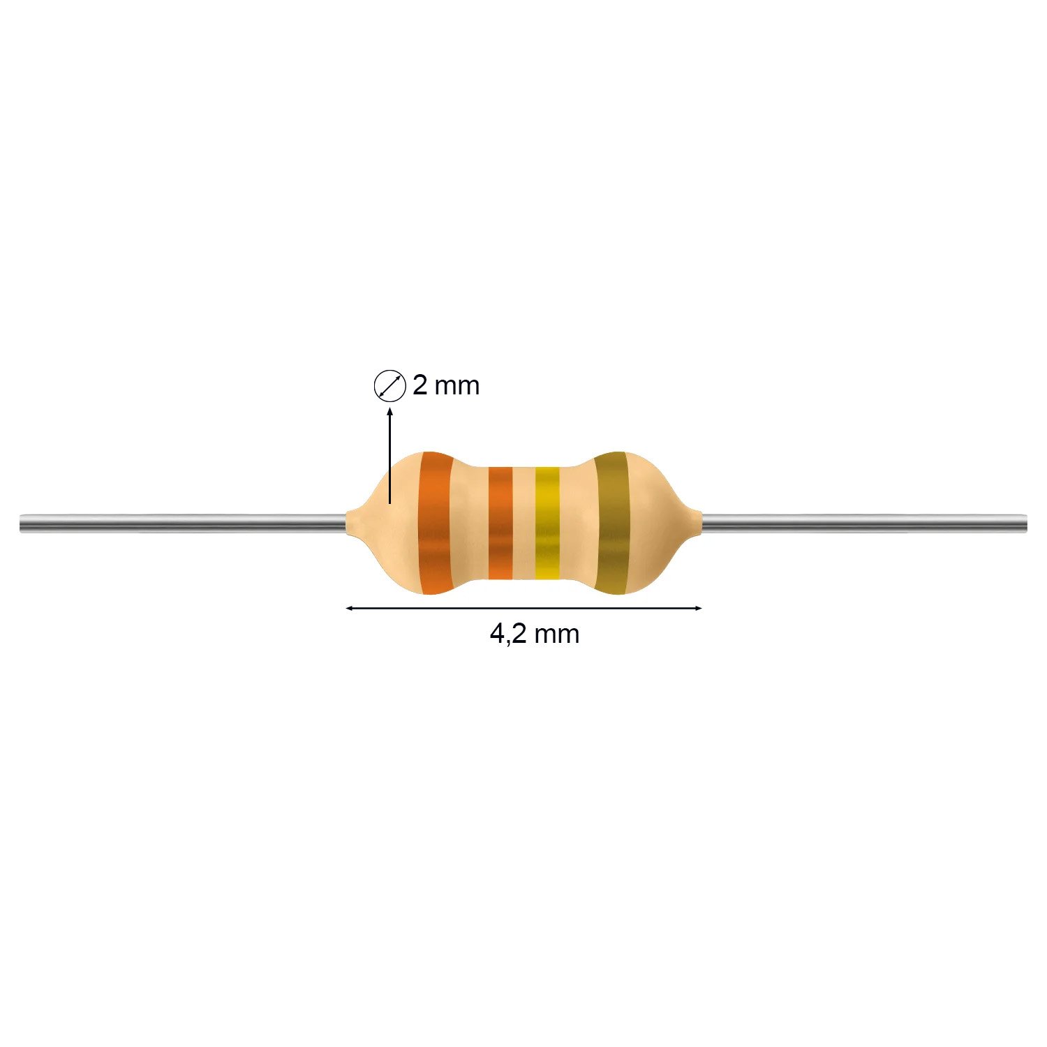 Resistor 330K Ohms com Potência 0,125W e Precisão de 5%