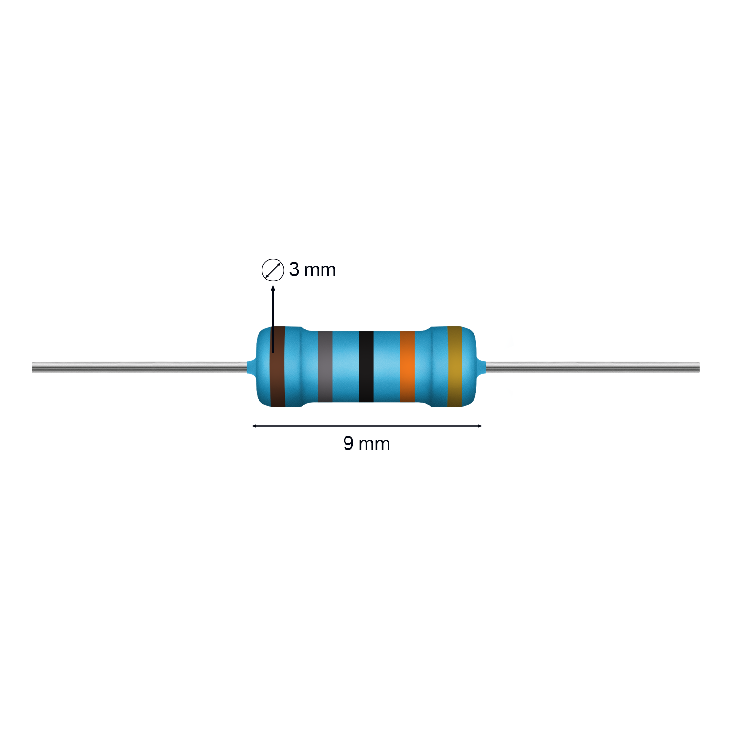 Resistor 180K Ohms com Potência 1W e Precisão de 5%