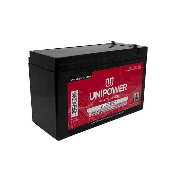 uyu Bateria Selada Unipower 12V 7A para No-Break e Segurança