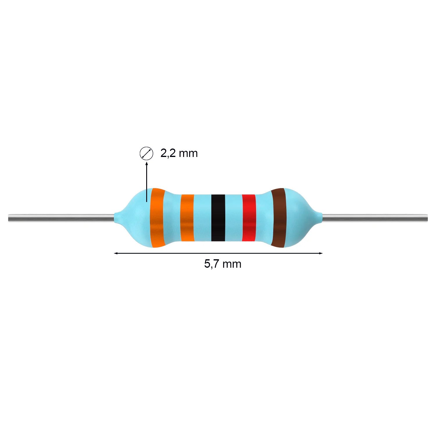 Resistor de Precisão 33K Ohms 1/4W - Tolerância 1%