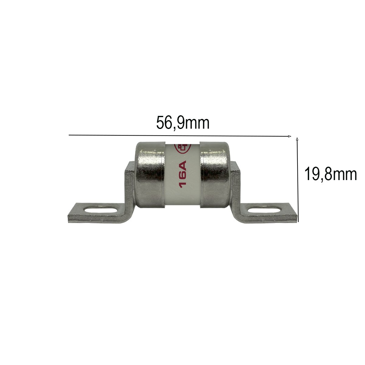 Fusível GSX/HRC 16A 240V Ultra Rápido 17x58mm - Com Orelha