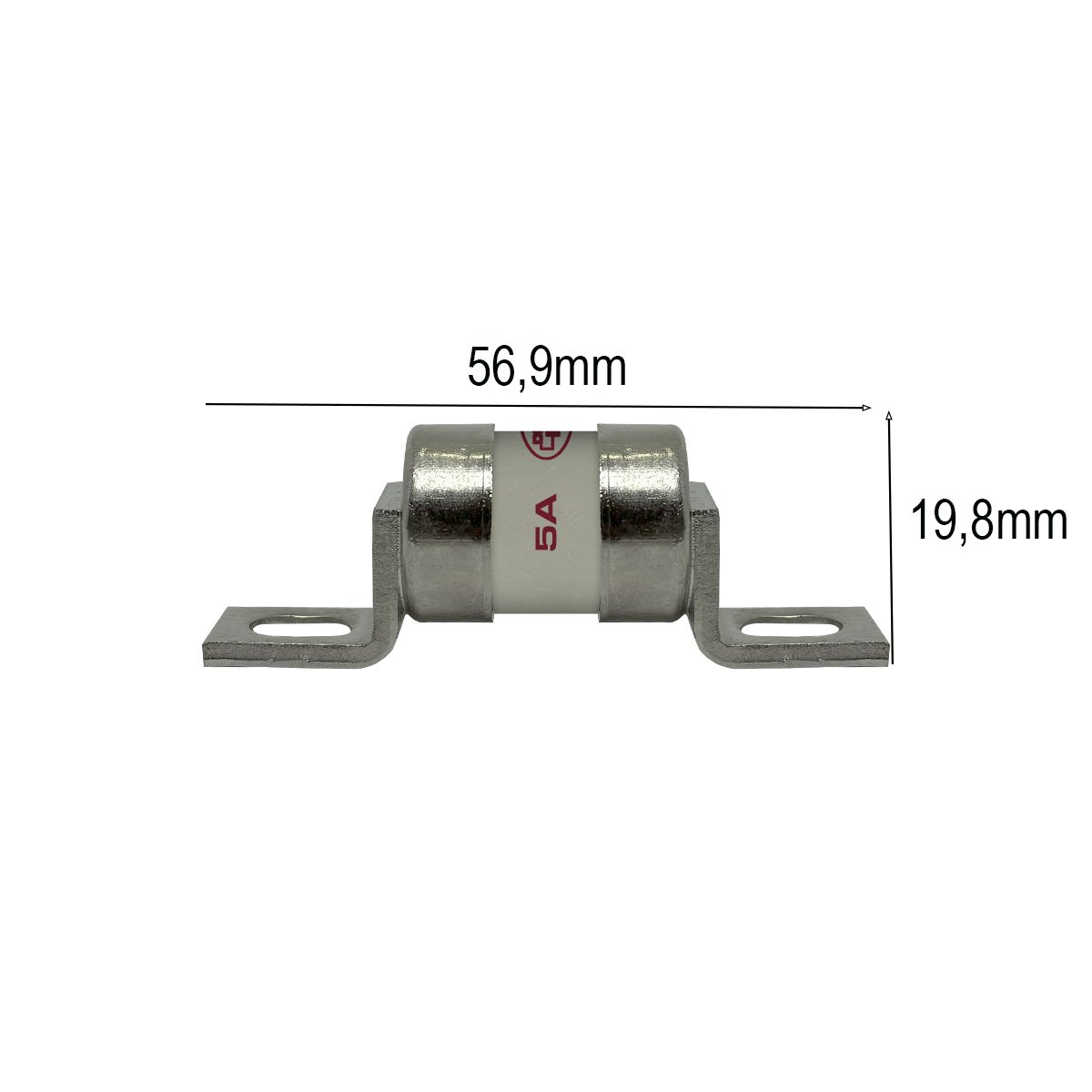 Fusível GSX/HRC 5A 240V Ultra Rápido 17x58mm - Com Orelha