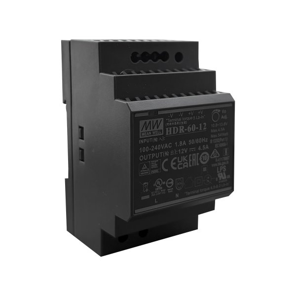 288369 c fonte chaveada trilho din 12v 4 5a 54w hdr 60 12 mean well