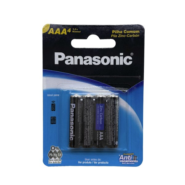 PILHA AAA PANASONIC COMUM C/ 4 UN -> BLISTER