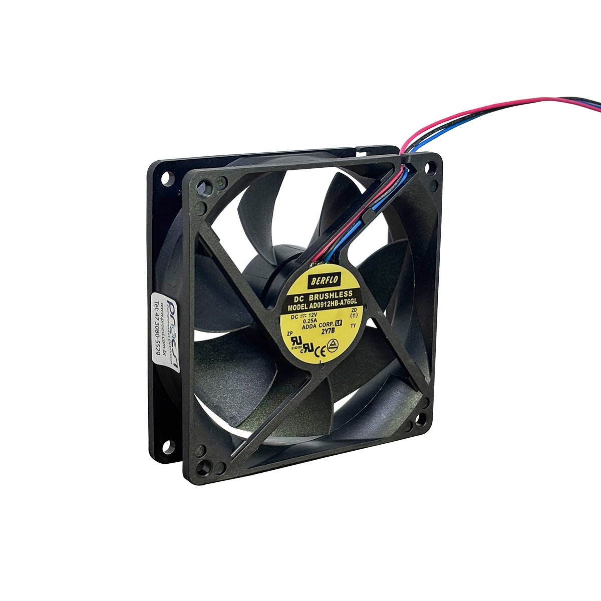 Mini Ventilador AD0912HB-A76 92X92X25mm 12VDC Com Rolamento