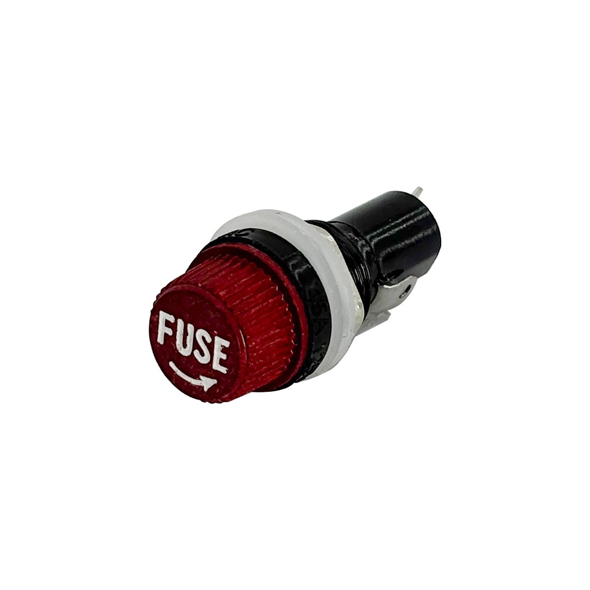 01 porta fusivel para painel com rosca 5x20mm blx vermelho