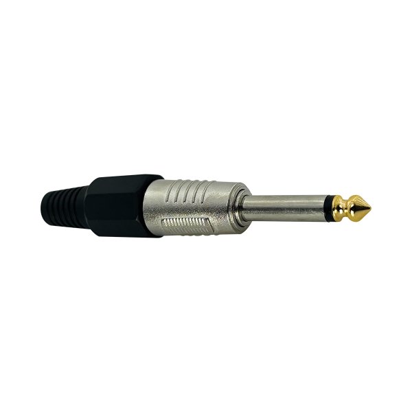 02 plug p10 mono metalico preto