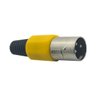 02 conector xlr canon macho 3 pinos amarelo