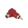 02 plug adaptador rca femea x rca macho vermelho 90
