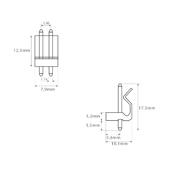 02 conector kk 3961 2 macho 3 96mm 180 2 vias