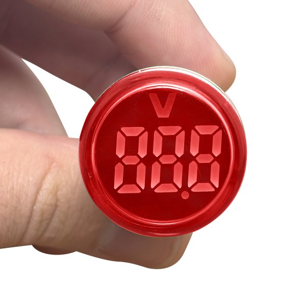 Voltímetro de Painel Digital IDR20V-R (22mm, 50 a 500VAC, Cor