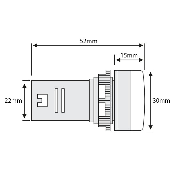 Voltímetro de Painel Digital IDR20V-R (22mm, 50 a 500VAC, Cor