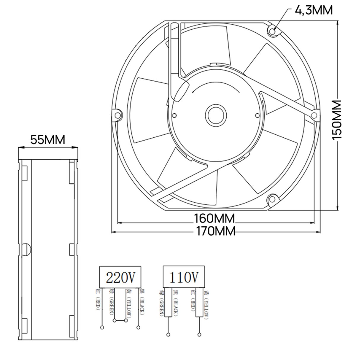 Micro Vent 172x150x51mm AF17251ML2BM5L0 Ultrar