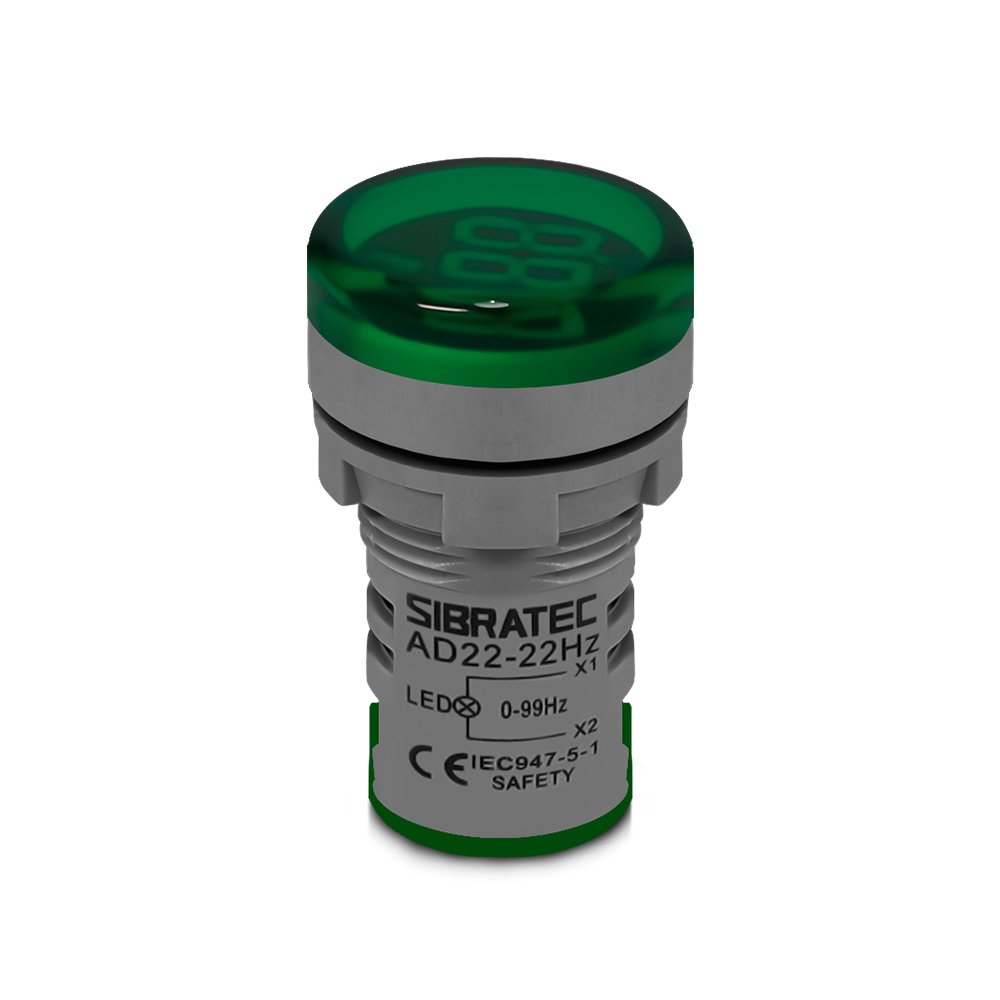 Frequencímetro Digital AD22-22Hz-G 22mm LED Verde