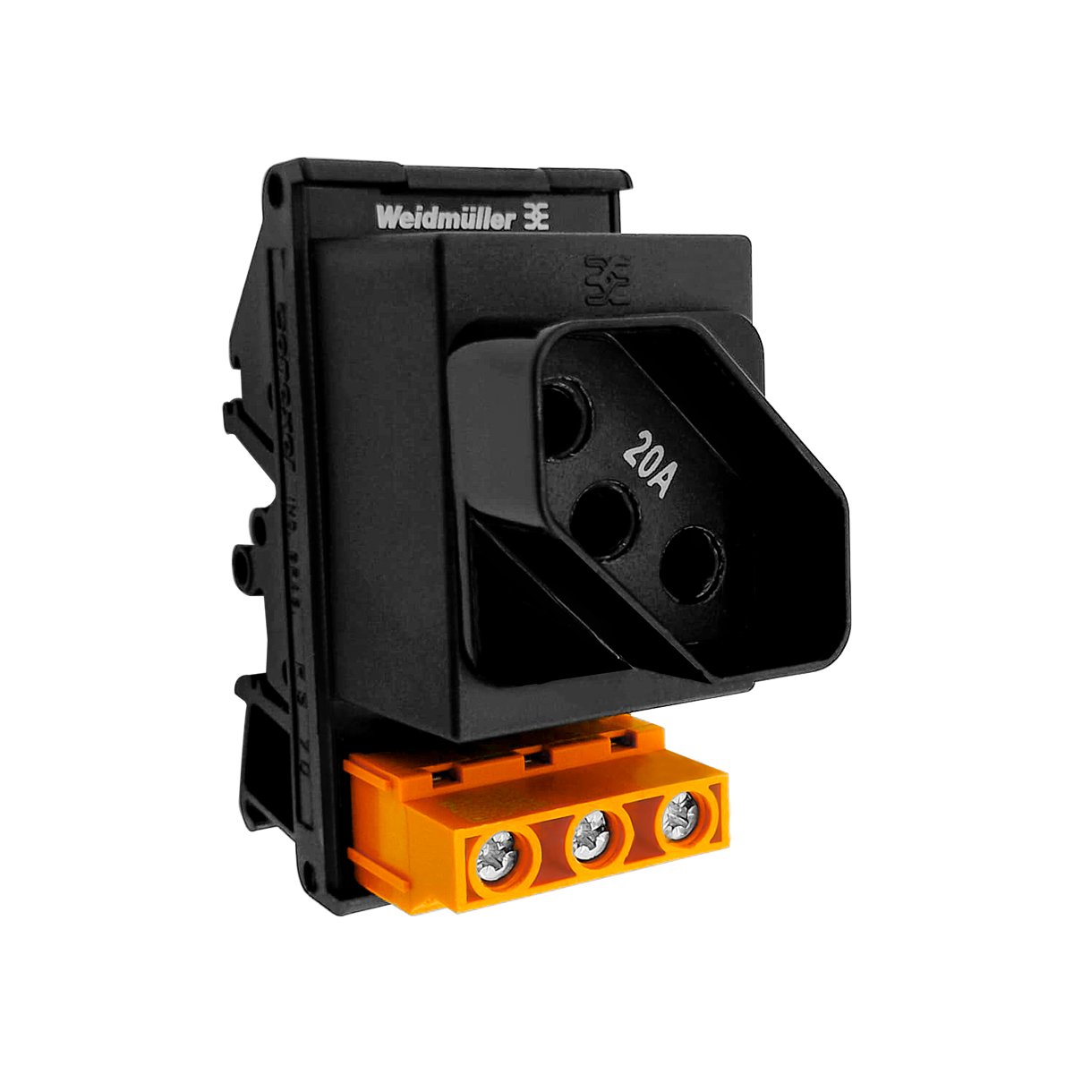 Tomada Trilho DIN 2P+T 20A 250VAC C907691.PF90 - Weidmuller
