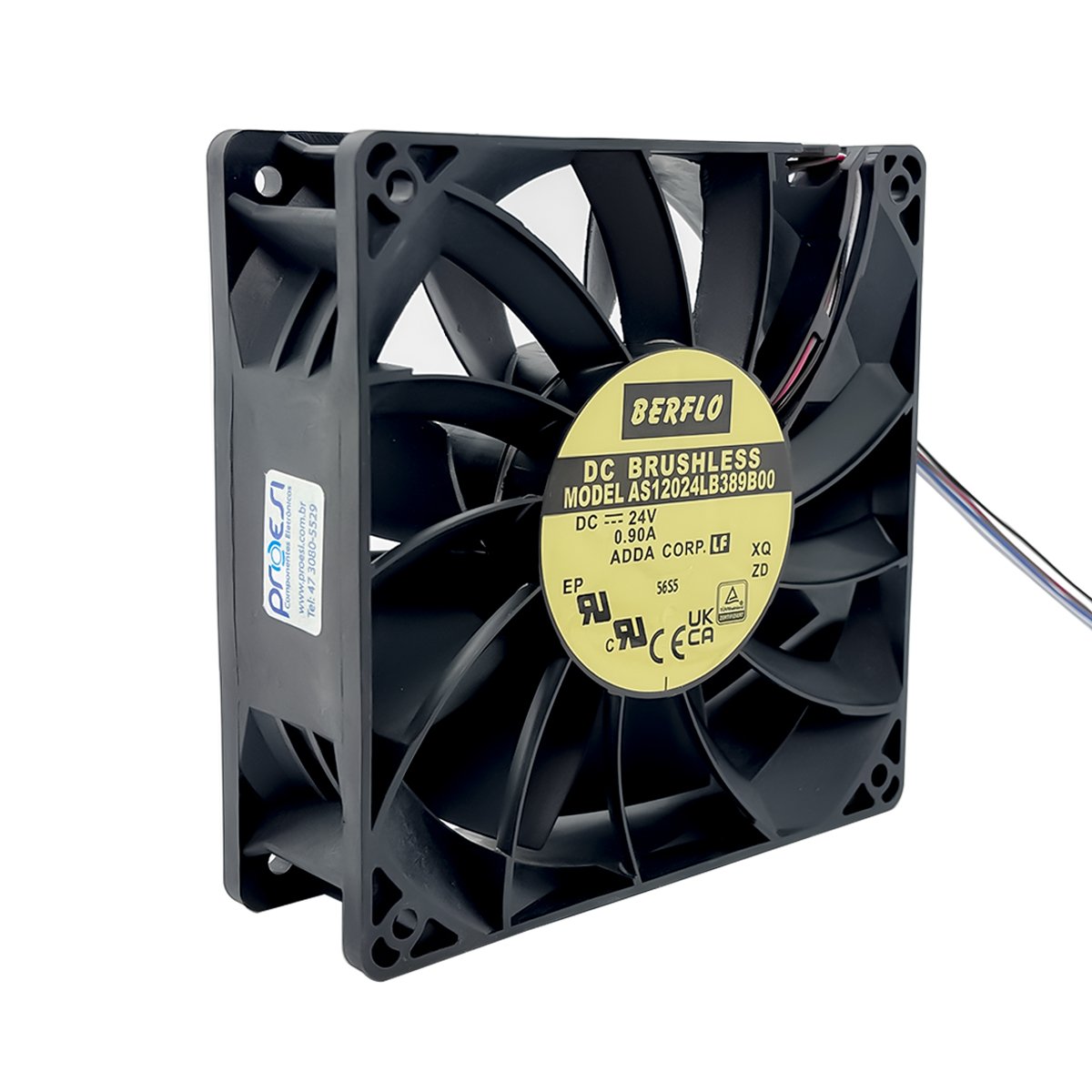 Mini Ventilador 120x120x38mm 24V 0,90A Rolamento Adda