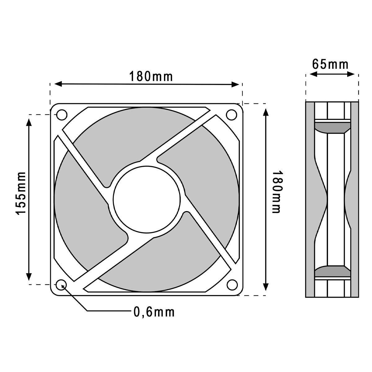 Micro Ventilador 180x180x65mm 220Vac Metaltex