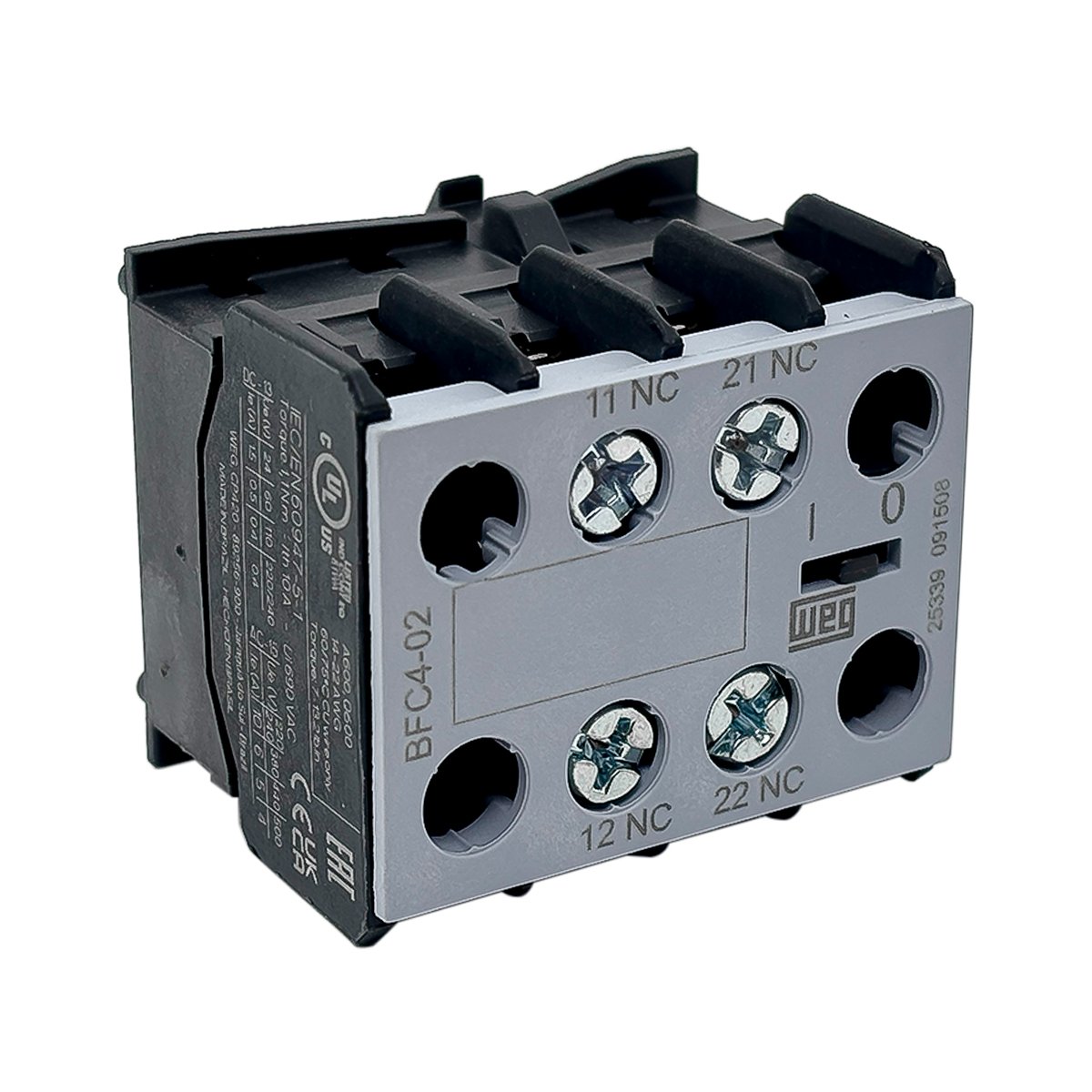 114811 a bloco contato aux frontal bfc4 2nf contator cwc weg
